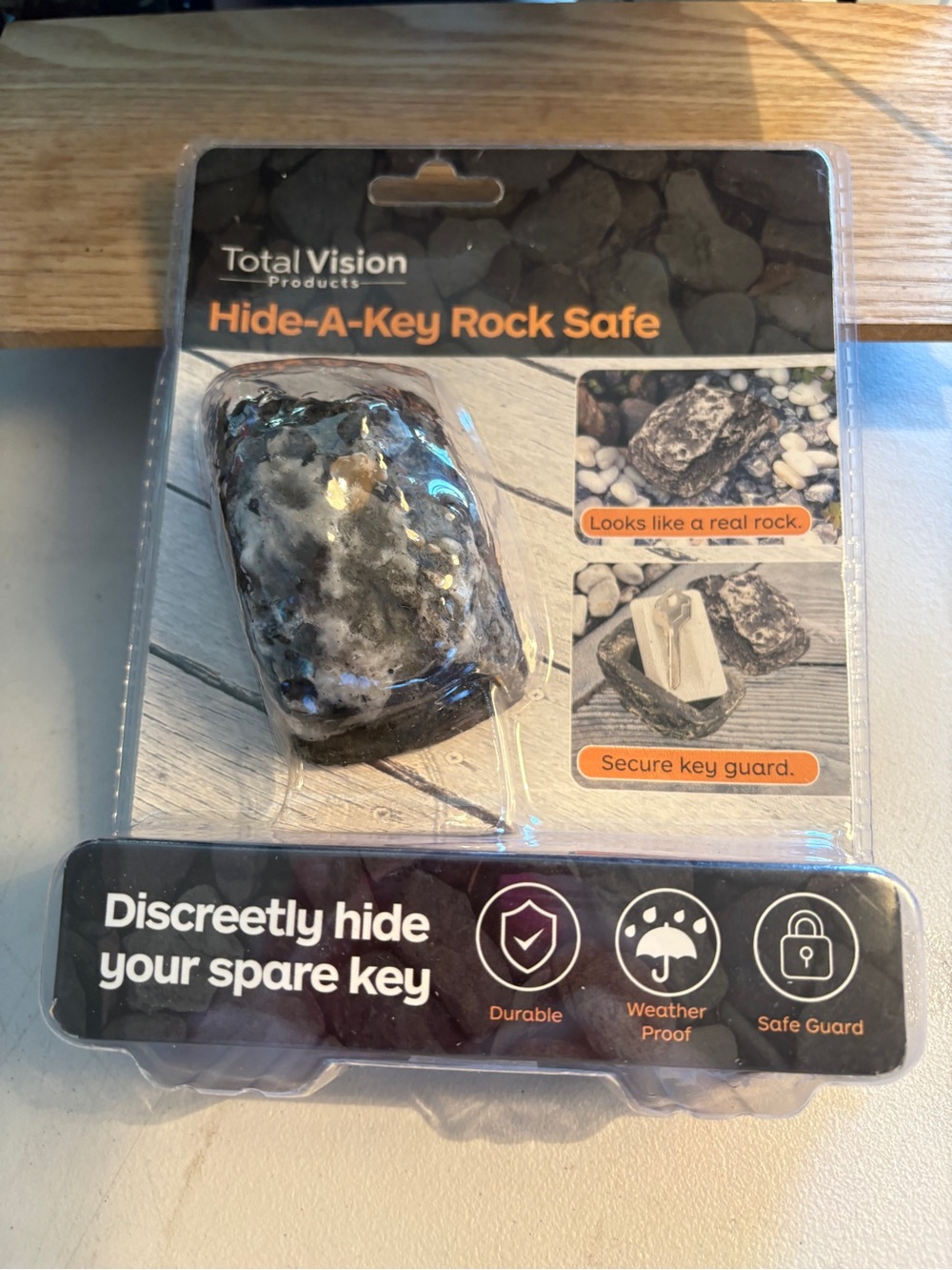 Total Vision Hide-A-Key Rock Safe - Faux Stone Key Hide New